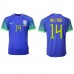 Tanie Strój piłkarski Brazylia Eder Militao #14 Koszulka Wyjazdowej MŚ 2022 Krótkie Rękawy